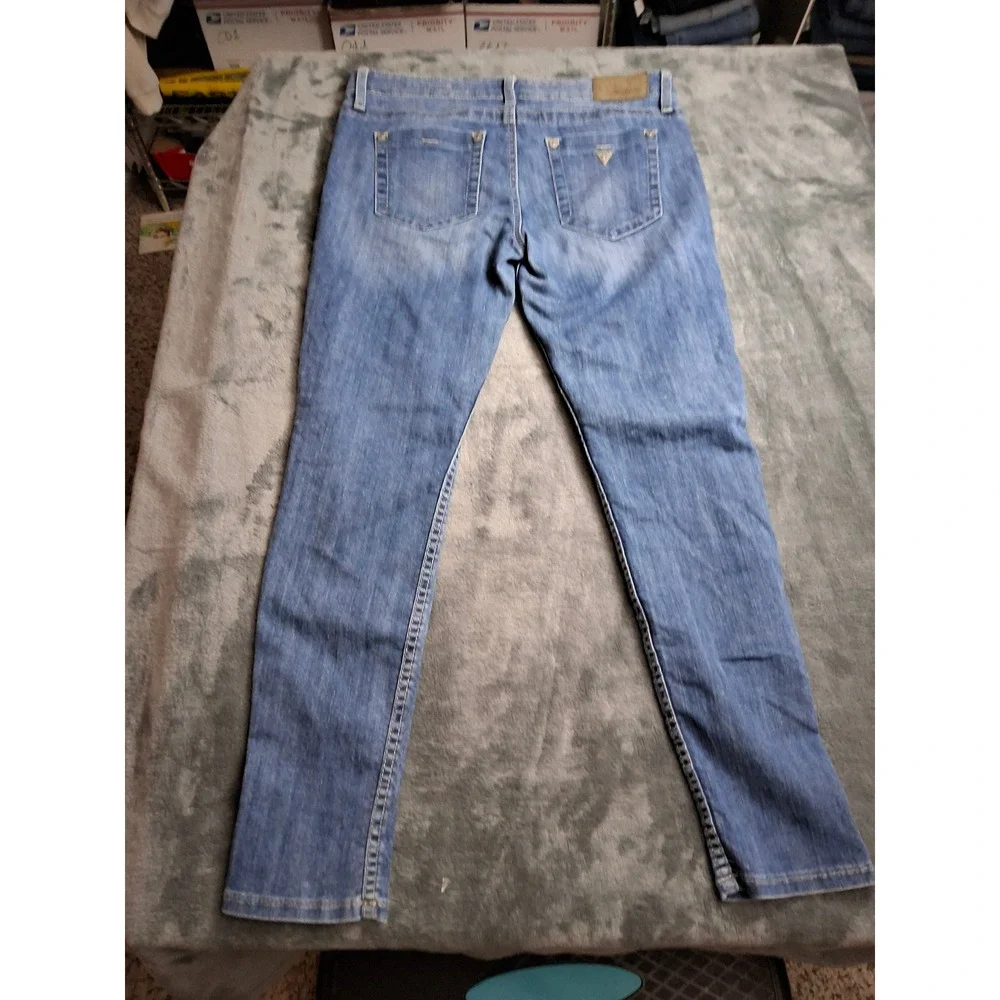 Guess Los Angeles Power Ultra Skinny Jeans Womens Medium Wash Low Rise‎ Denim 31